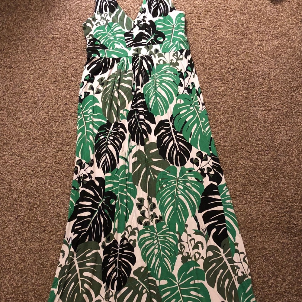 Long dress with leaf pattern, Banana Republic M